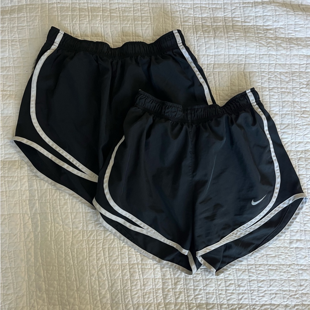 Nike Tempo Black Dri Fit Athletic Shorts with White Trim Size Small Set …